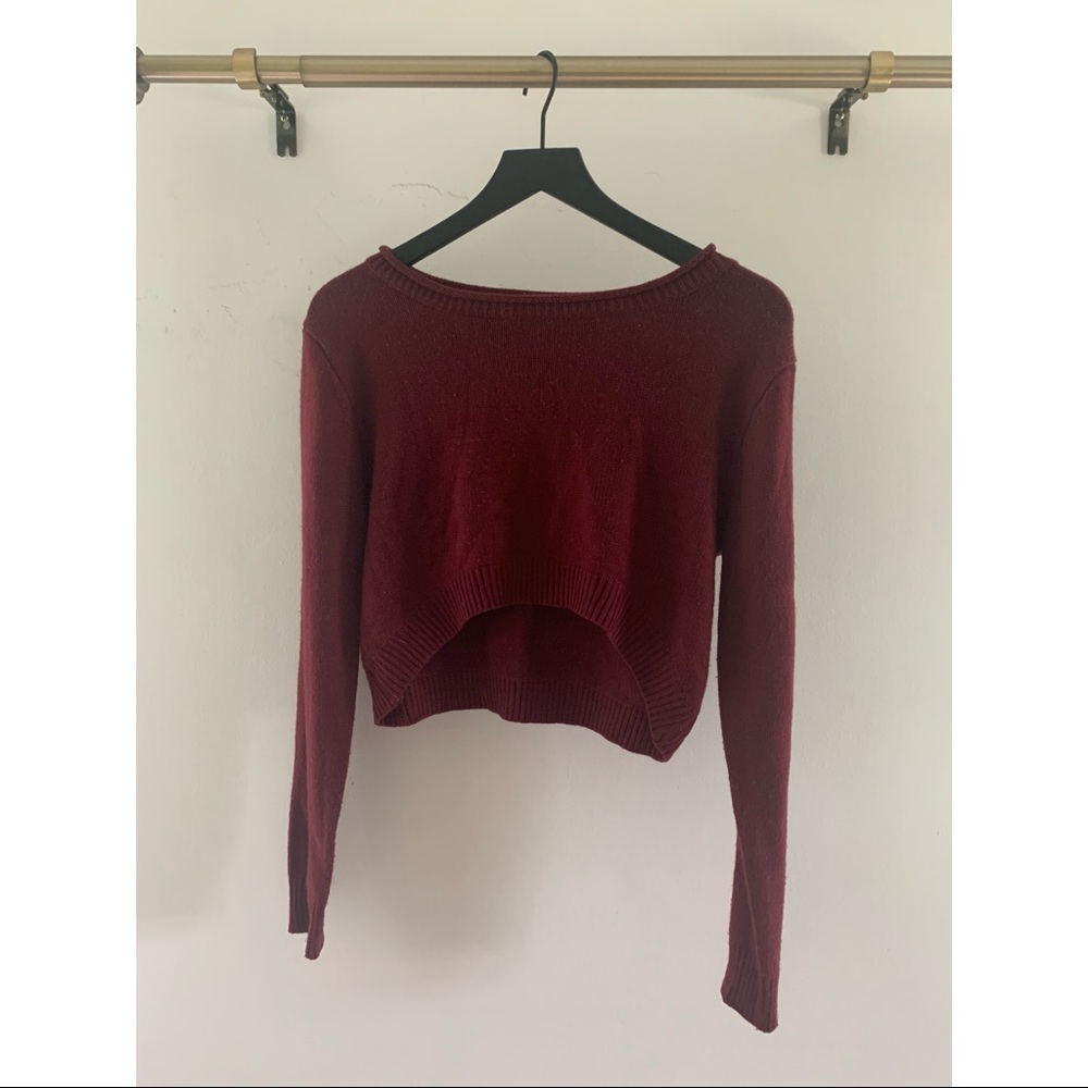 Maroon cropped sweater